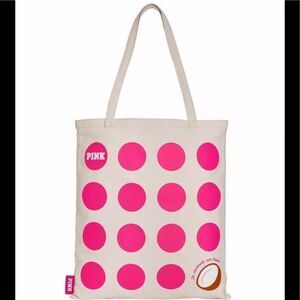 Victorias Secret PINK Polka Dot Coconut Canvas Bag